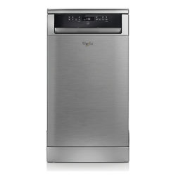 Whirlpool ADP502IXUK Freestanding Slimline Dishwasher, Stainless Steel